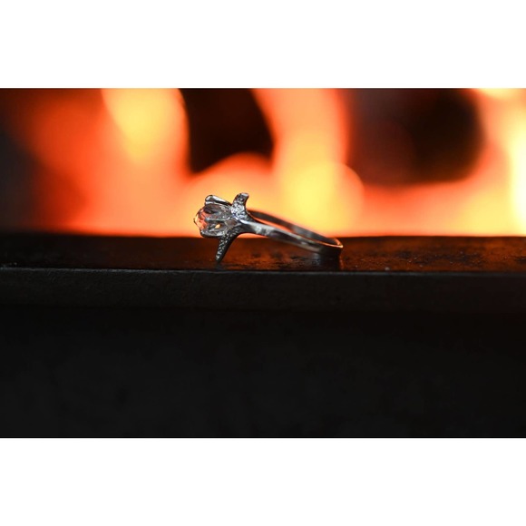 art deco ring, minimalist ring, uncut diamond ring, promise ring, raw st… - Picture 3 of 3